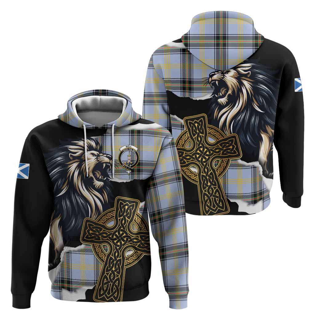 Bell Tartan Scottish Hoodie Lion Celtic Heritage