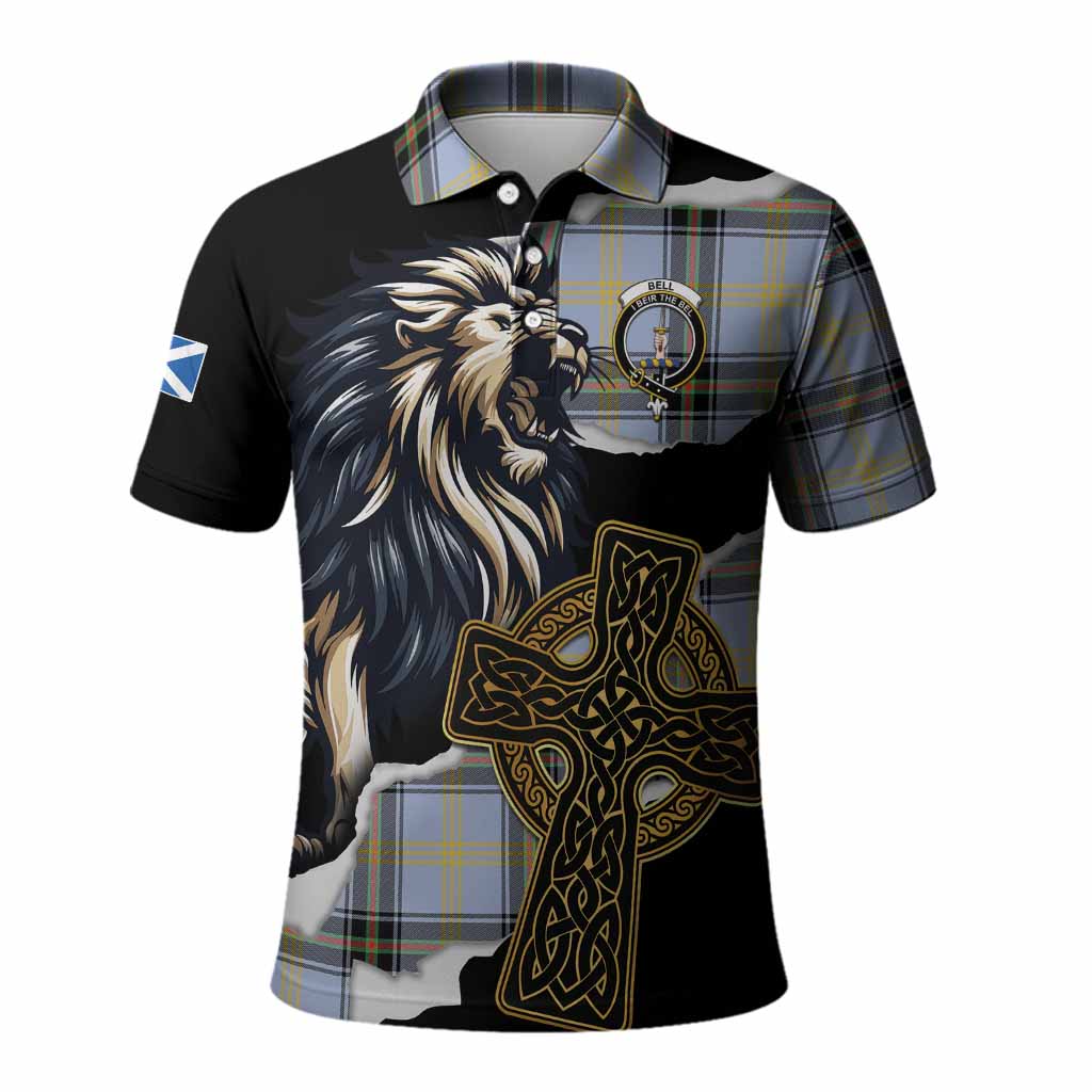Bell Tartan Scottish Polo Shirt Lion Celtic Heritage