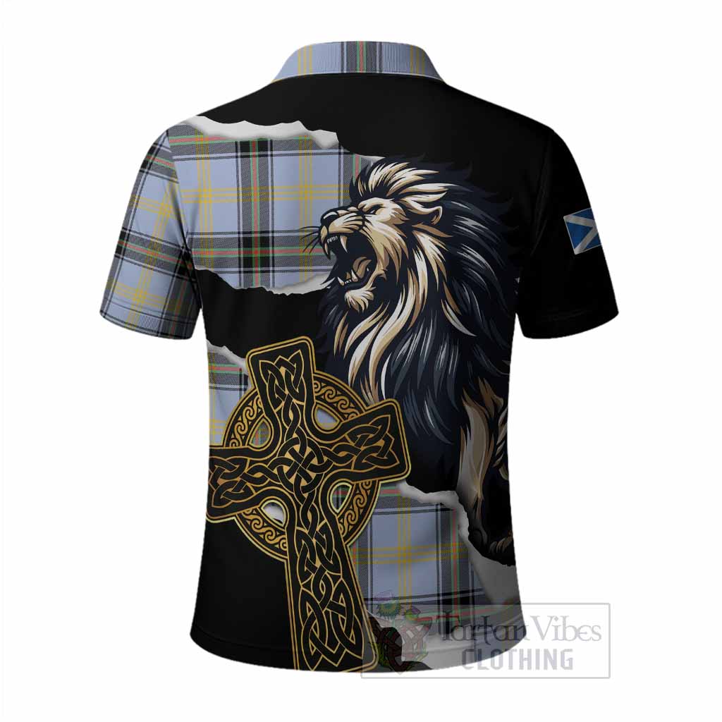 Bell Tartan Scottish Polo Shirt Lion Celtic Heritage