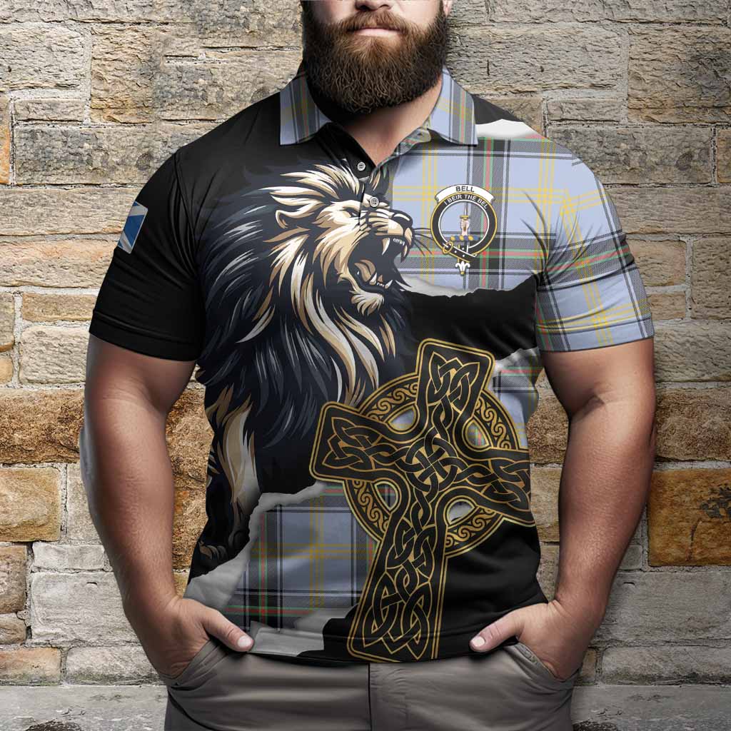 Bell Tartan Scottish Polo Shirt Lion Celtic Heritage