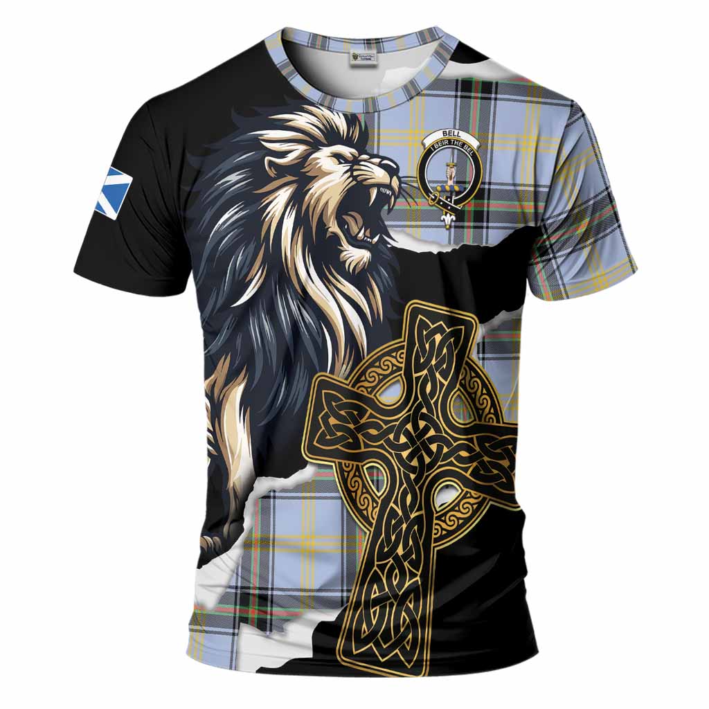 Bell Tartan Scottish T-Shirt Lion Celtic Heritage