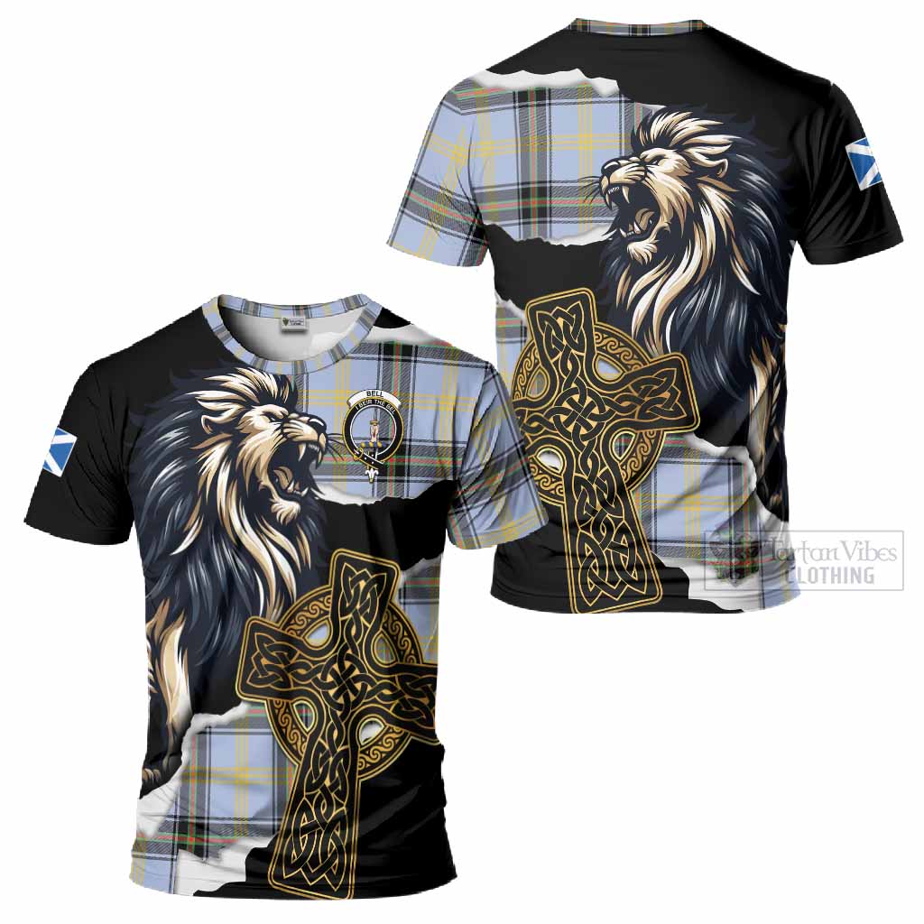 Bell Tartan Scottish T-Shirt Lion Celtic Heritage