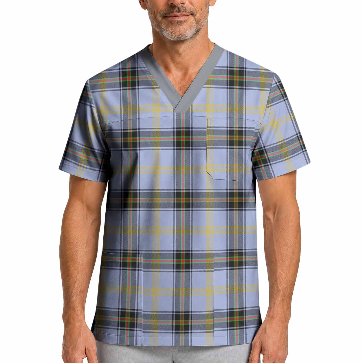 Bell Tartan Scrub Top XL - Tartan Vibes Clothing
