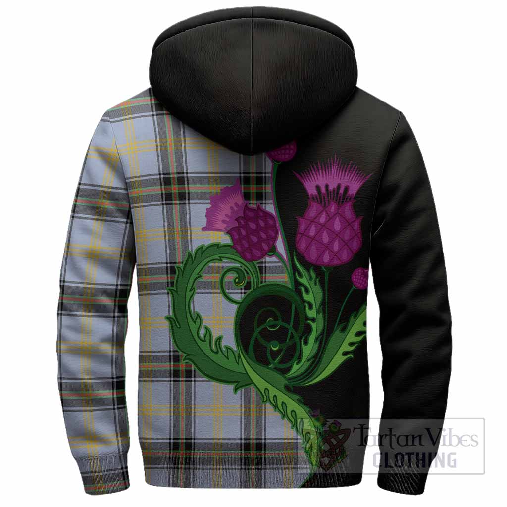 Bell Tartan Sherpa Hoodie Traditional Scottish Thistle