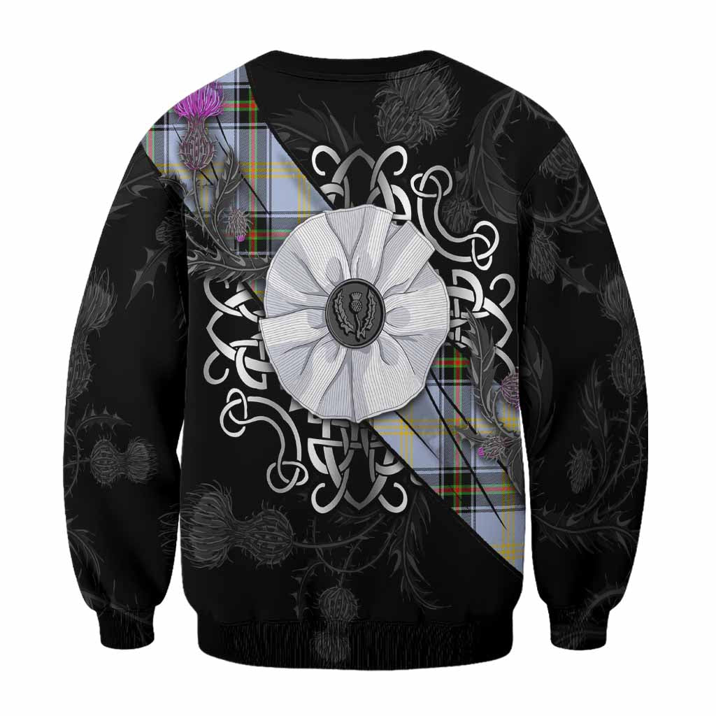 Bell Tartan Sweatshirt Jacobite White Rose - Tartan Vibes Clothing
