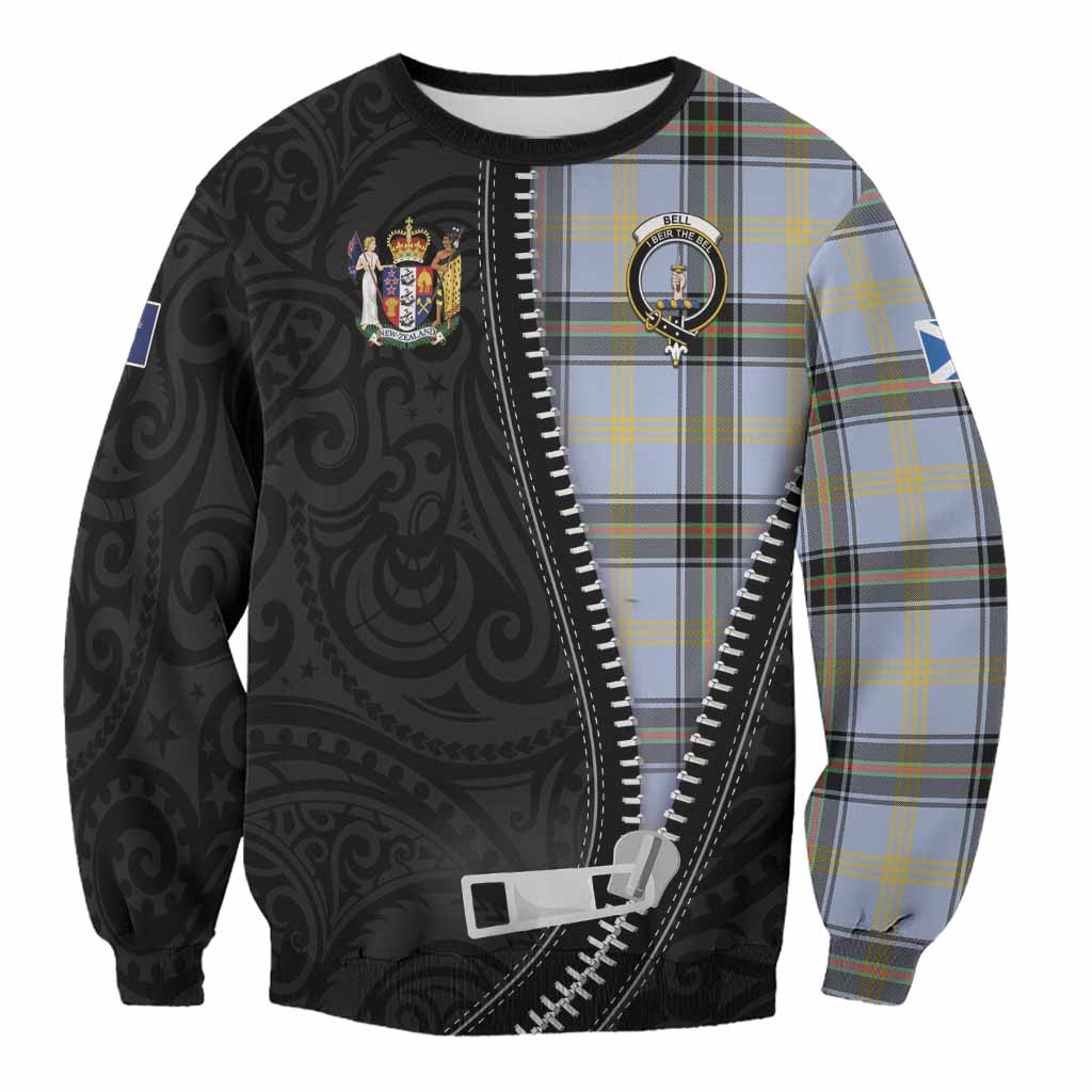 Bell Tartan Sweatshirt New Zealand Pattern Unique Zipper Stylized