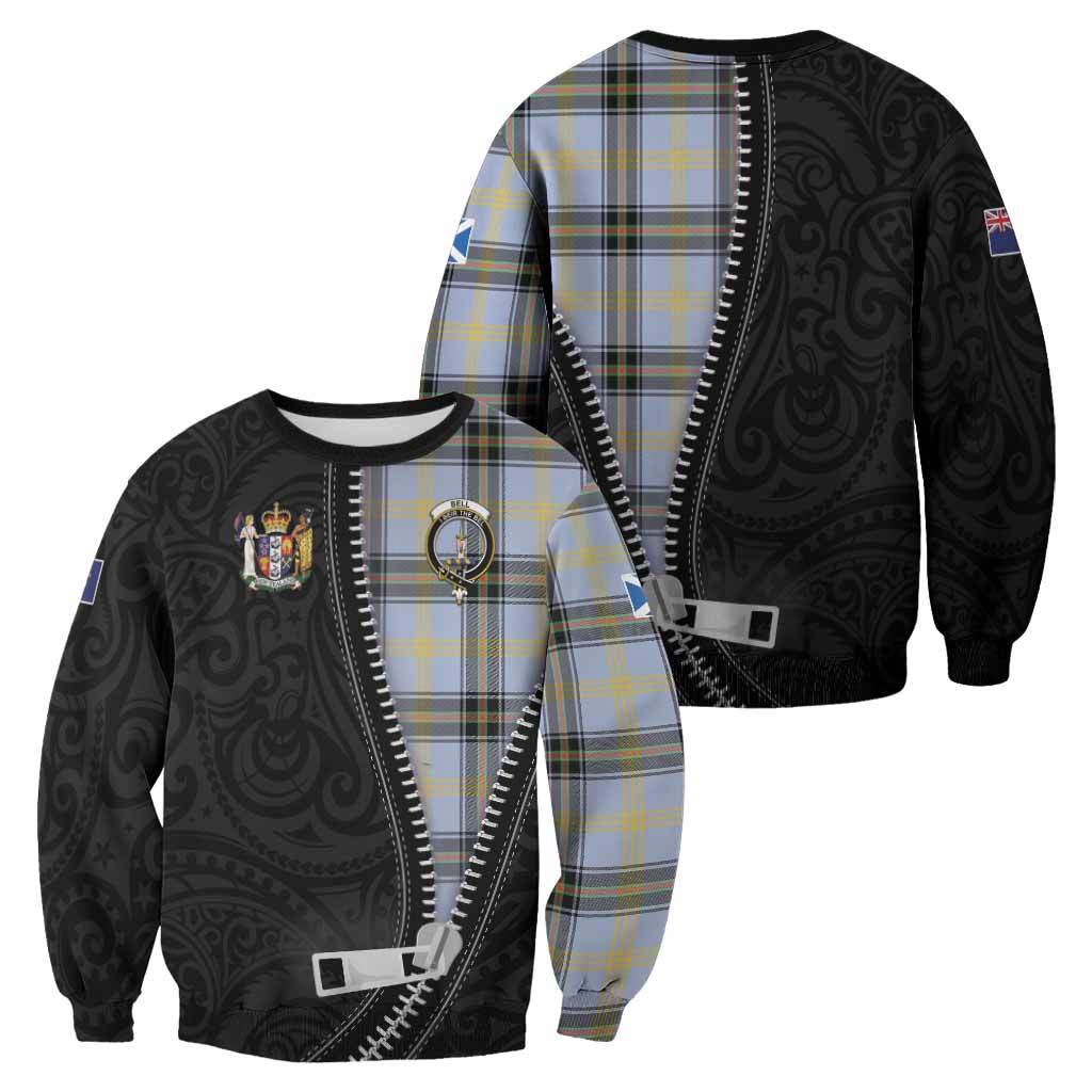 Bell Tartan Sweatshirt New Zealand Pattern Unique Zipper Stylized