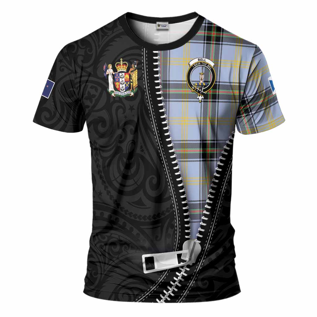 Bell Tartan T-Shirt New Zealand Pattern Unique Zipper Stylized