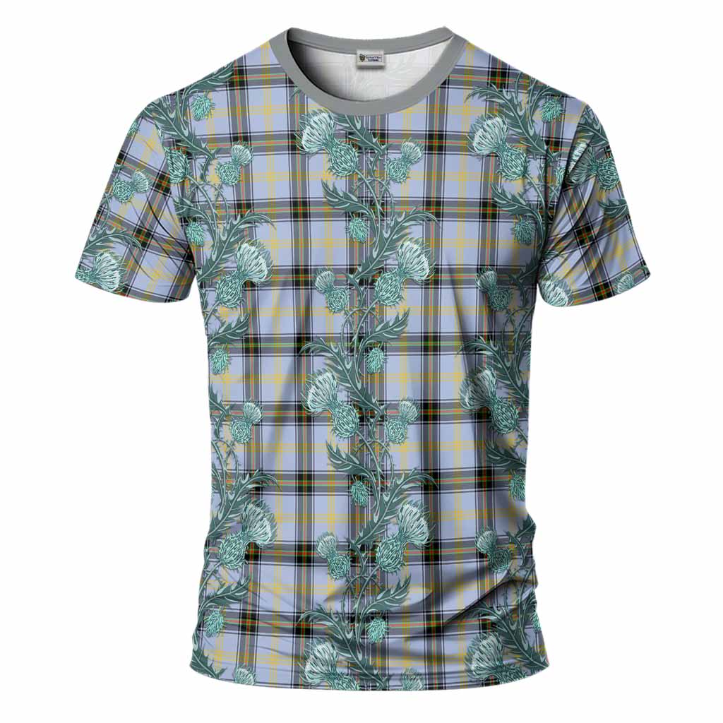 Bell Tartan T-Shirt Seamless Scottish Thistle Flowers