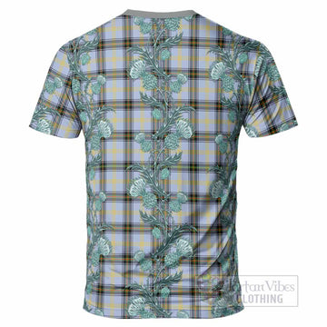 Bell Tartan T-Shirt Seamless Scottish Thistle Flowers