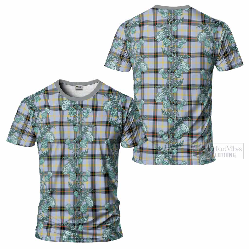 Bell Tartan T-Shirt Seamless Scottish Thistle Flowers
