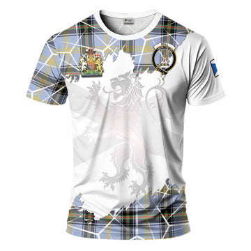 Bell Tartan T-Shirt with Family Crest and Lion Rampant Grunge Style