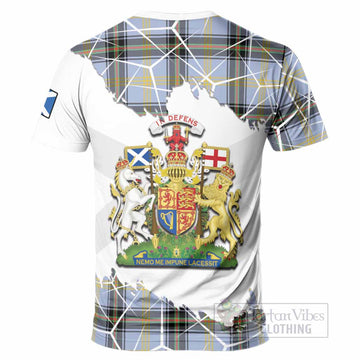 Bell Tartan T-Shirt with Family Crest and Lion Rampant Grunge Style