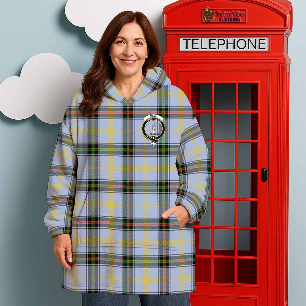 Bell Tartan Wearable Blanket with Family Crest - Tartan Vibes Clothing