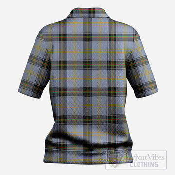 Bell Tartan Women’s Polo Sweater Top with Family Crest