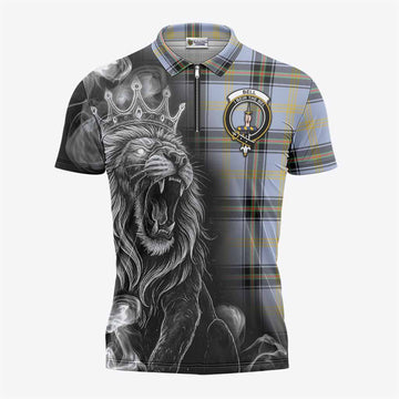 Bell Tartan Zipper Polo Shirt Roaring Lion Heritage