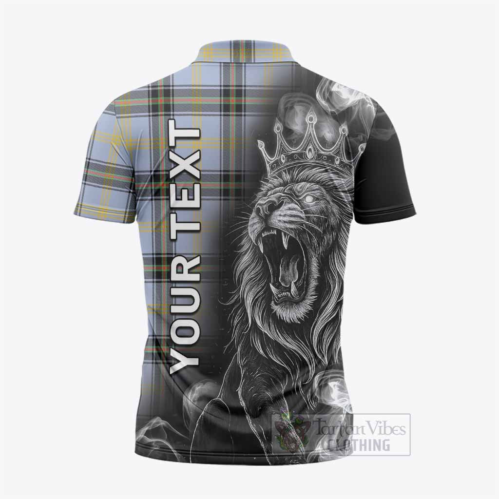 Bell Tartan Zipper Polo Shirt Roaring Lion Heritage