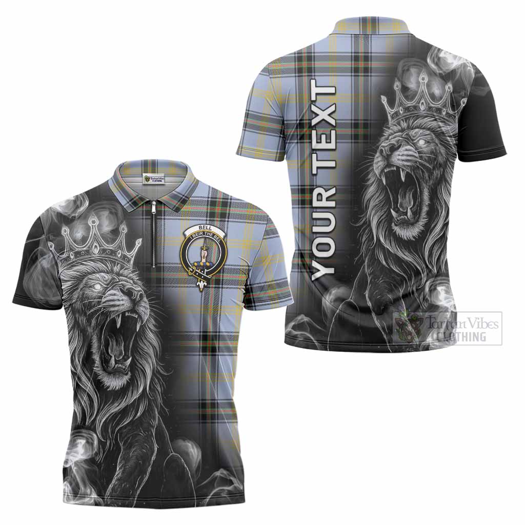 Bell Tartan Zipper Polo Shirt Roaring Lion Heritage