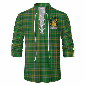 Bellew Irish Clan Tartan Ghillie Kilt Shirt with Coat of Arms Men - Tartan Vibes Clothing