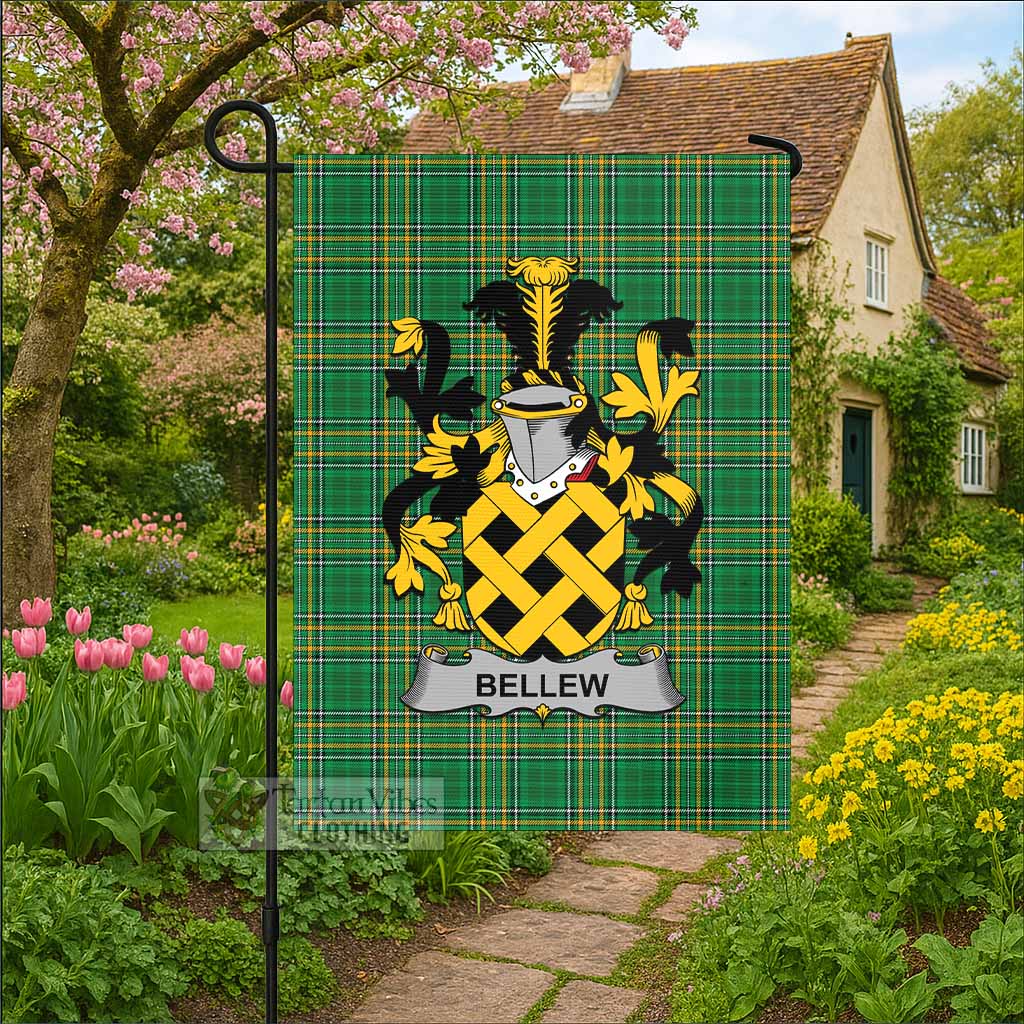 Bellew Irish Clan Tartan Flag with Coat of Arms