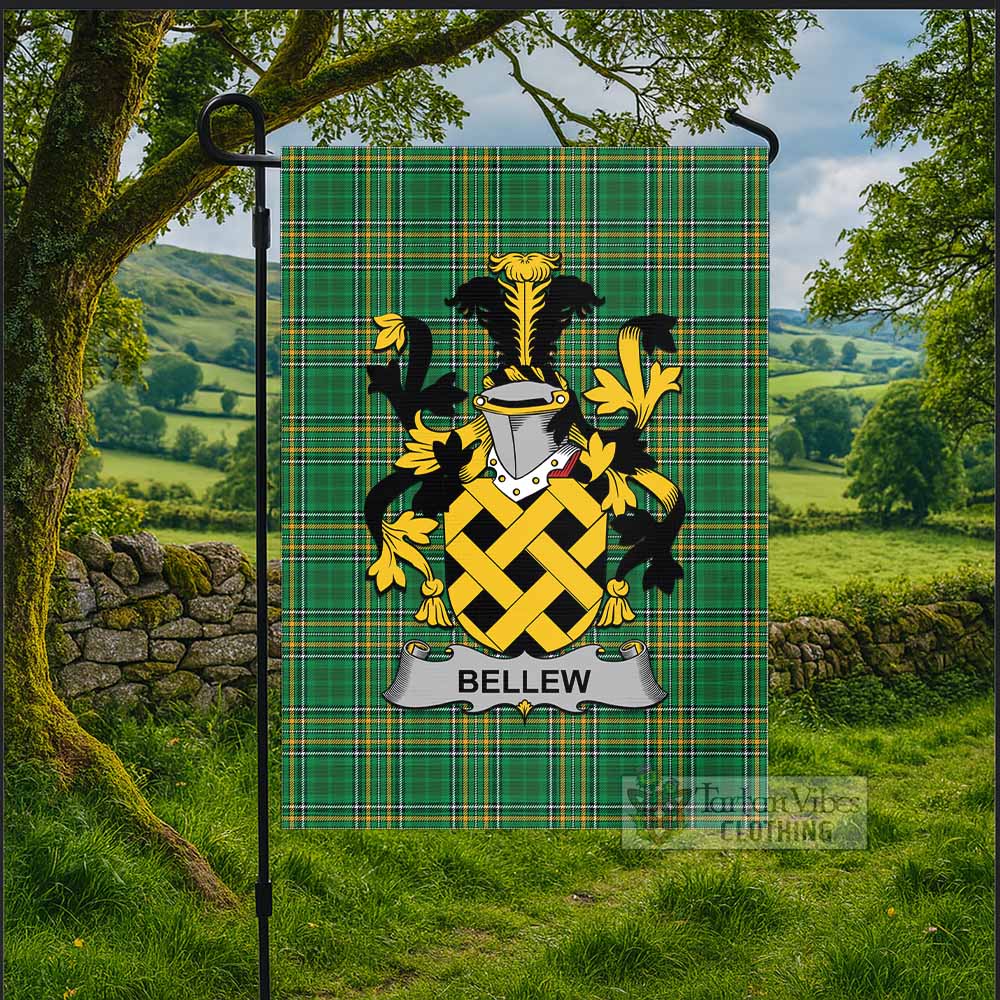 Bellew Irish Clan Tartan Flag with Coat of Arms