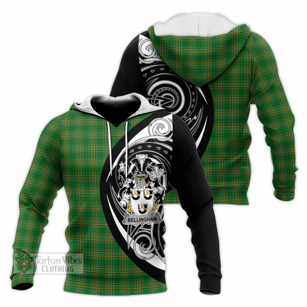 Bellingham Irish Clan Knitted Hoodie Celtic Circle Style - Tartan Vibes Clothing