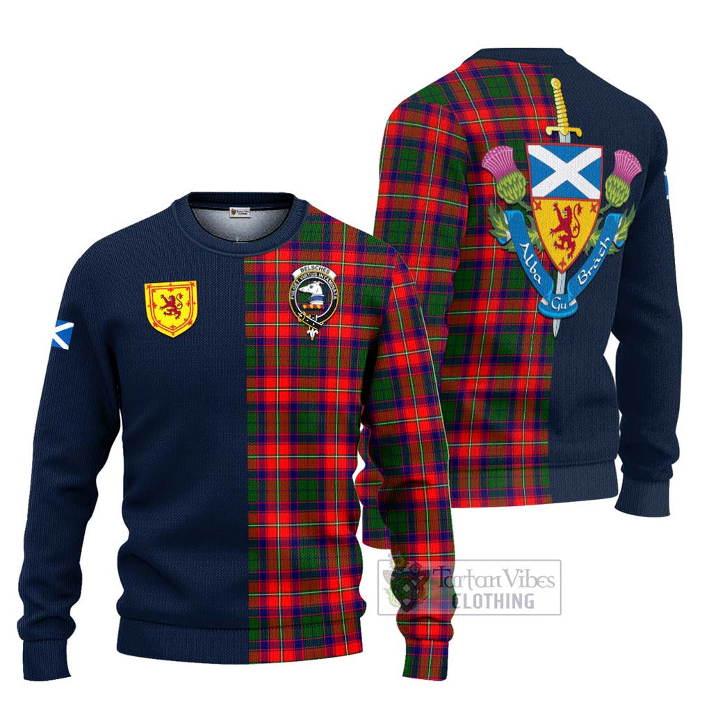 Belsches Tartan Ugly Sweater Alba with Scottish Lion Royal Arm Half Style Unisex - Tartan Vibes Clothing