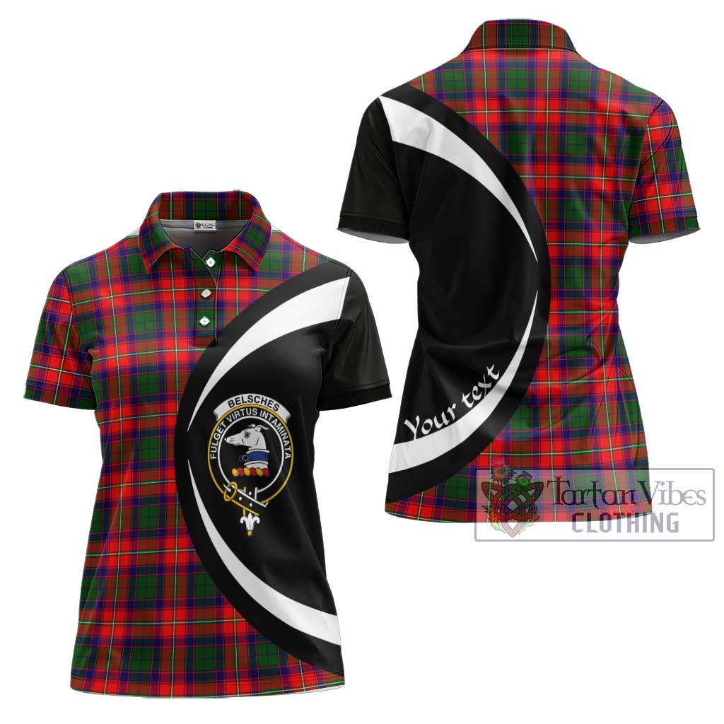 Belsches Tartan Women's Polo Shirt with Family Crest Circle Style Women - Tartan Vibes Clothing