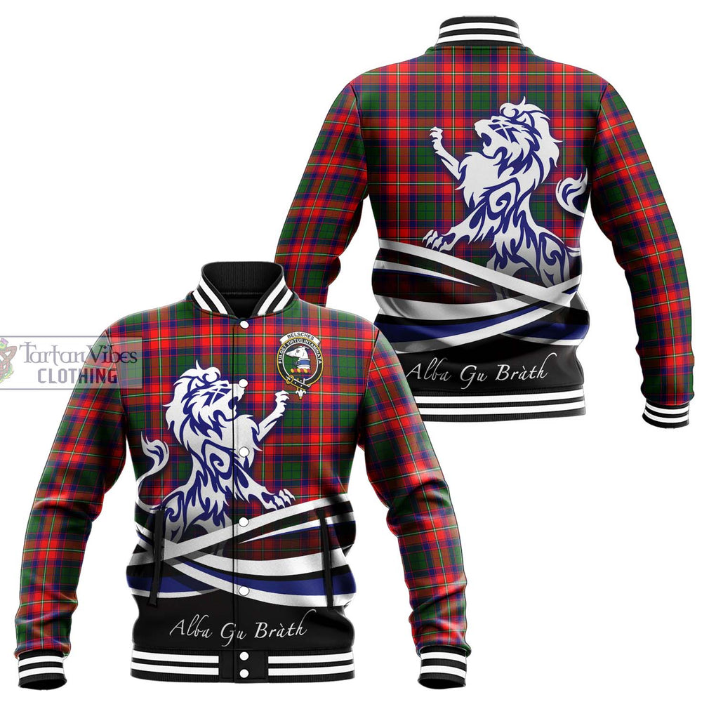 Belsches Tartan Baseball Jacket with Alba Gu Brath Regal Lion Emblem Unisex - Tartan Vibes Clothing