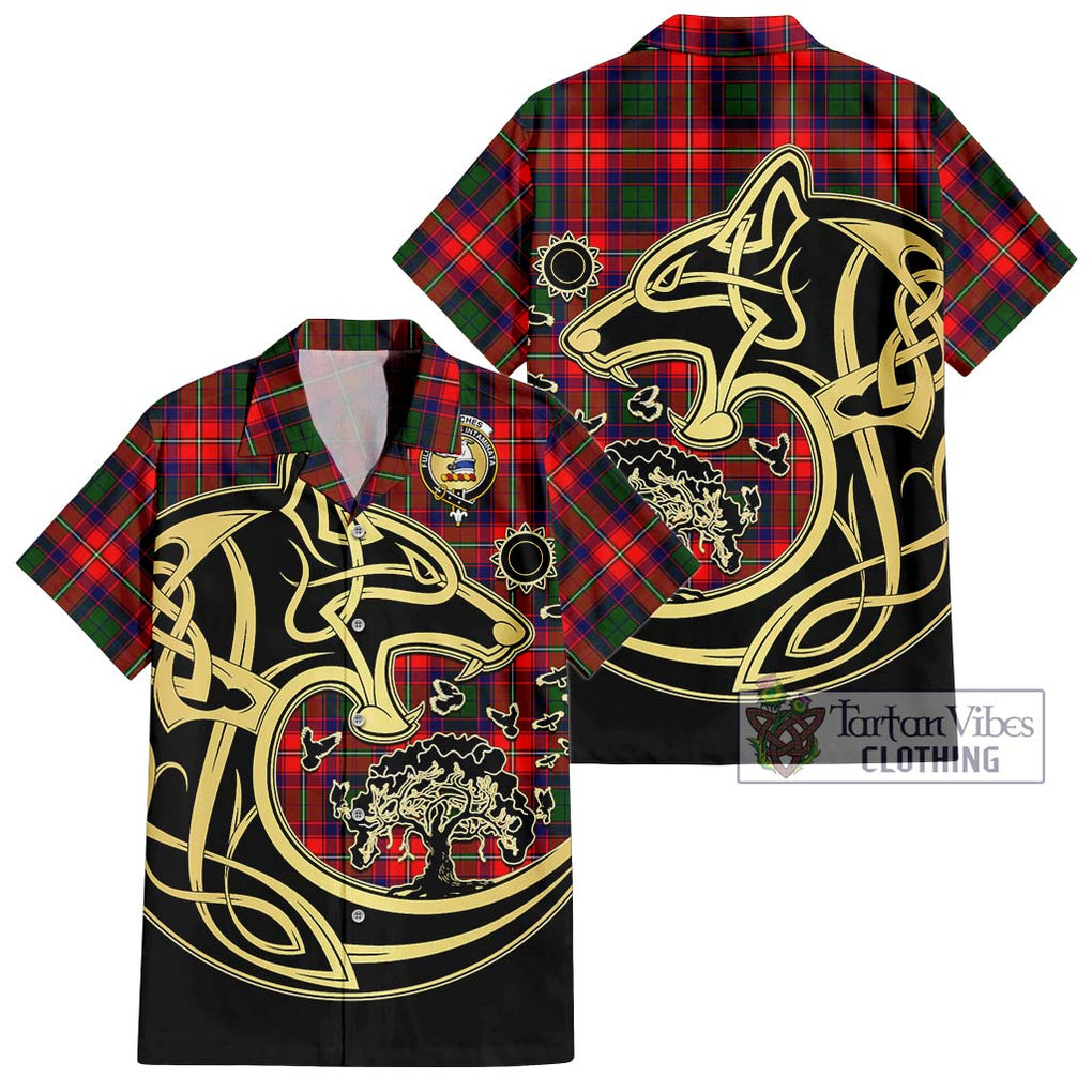 Belsches Tartan Hawaiian Shirt with Family Crest Celtic Wolf Style Kid - Tartan Vibes Clothing
