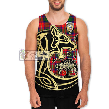 Belsches Tartan Men's Tank Top with Family Crest Celtic Wolf Style Men - Tartan Vibes Clothing
