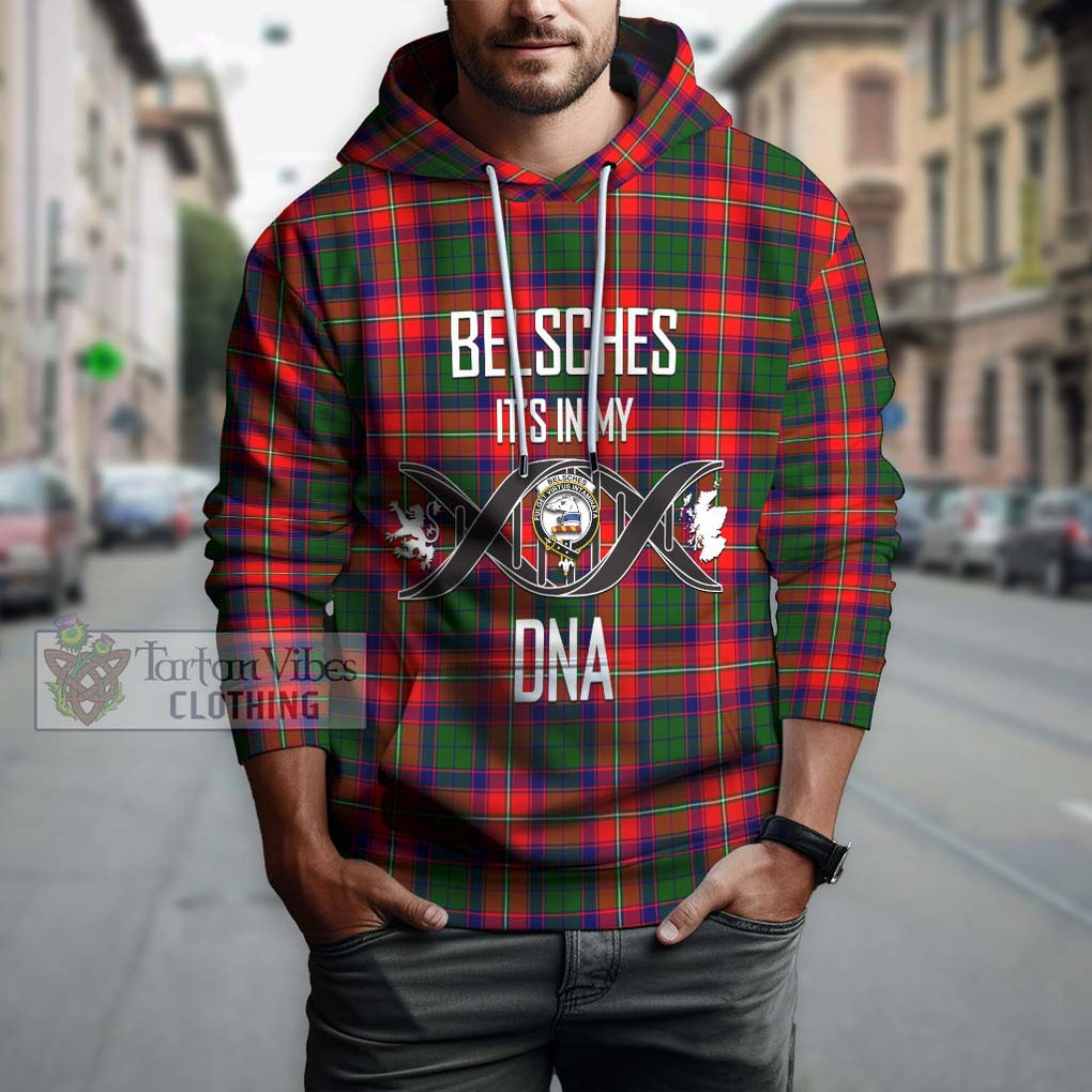 Belsches Tartan Hoodie with Family Crest DNA In Me Style Pullover Hoodie - Tartan Vibes Clothing