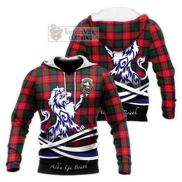 Belsches Tartan Knitted Hoodie with Alba Gu Brath Regal Lion Emblem Unisex Knitted Pullover Hoodie - Tartan Vibes Clothing