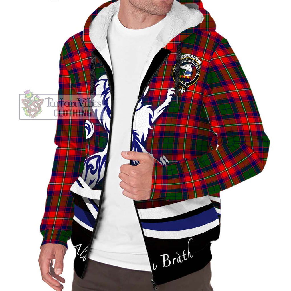 Belsches Tartan Sherpa Hoodie with Alba Gu Brath Regal Lion Emblem Unisex S - Tartan Vibes Clothing