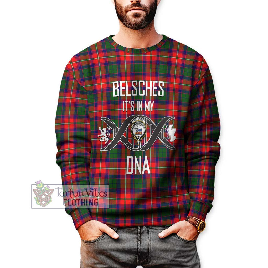 Belsches Tartan Sweatshirt with Family Crest DNA In Me Style Unisex - Tartan Vibes Clothing