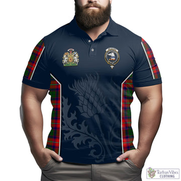 Belsches Tartan Men's Polo Shirt with Family Crest and Scottish Thistle Vibes Sport Style - Tartan Vibes Clothing