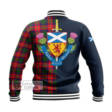 Belsches Tartan Baseball Jacket Alba with Scottish Lion Royal Arm Half Style - Tartan Vibes Clothing