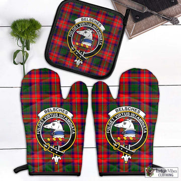 Belsches Tartan Combo Oven Mitt & Pot-Holder with Family Crest - Tartan Vibes Clothing