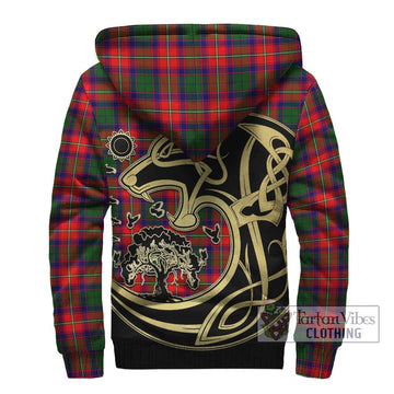 Belsches Tartan Sherpa Hoodie with Family Crest Celtic Wolf Style - Tartan Vibes Clothing