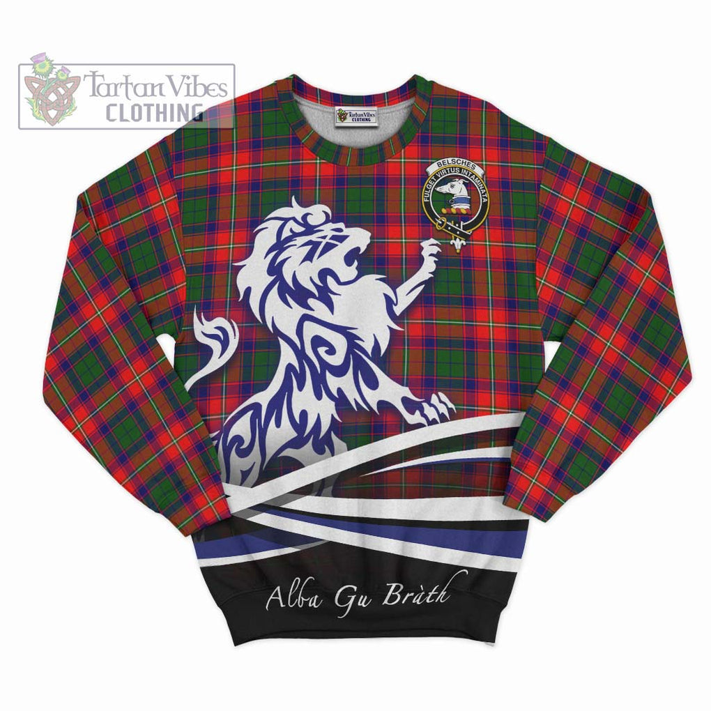 Belsches Tartan Sweatshirt with Alba Gu Brath Regal Lion Emblem - Tartan Vibes Clothing
