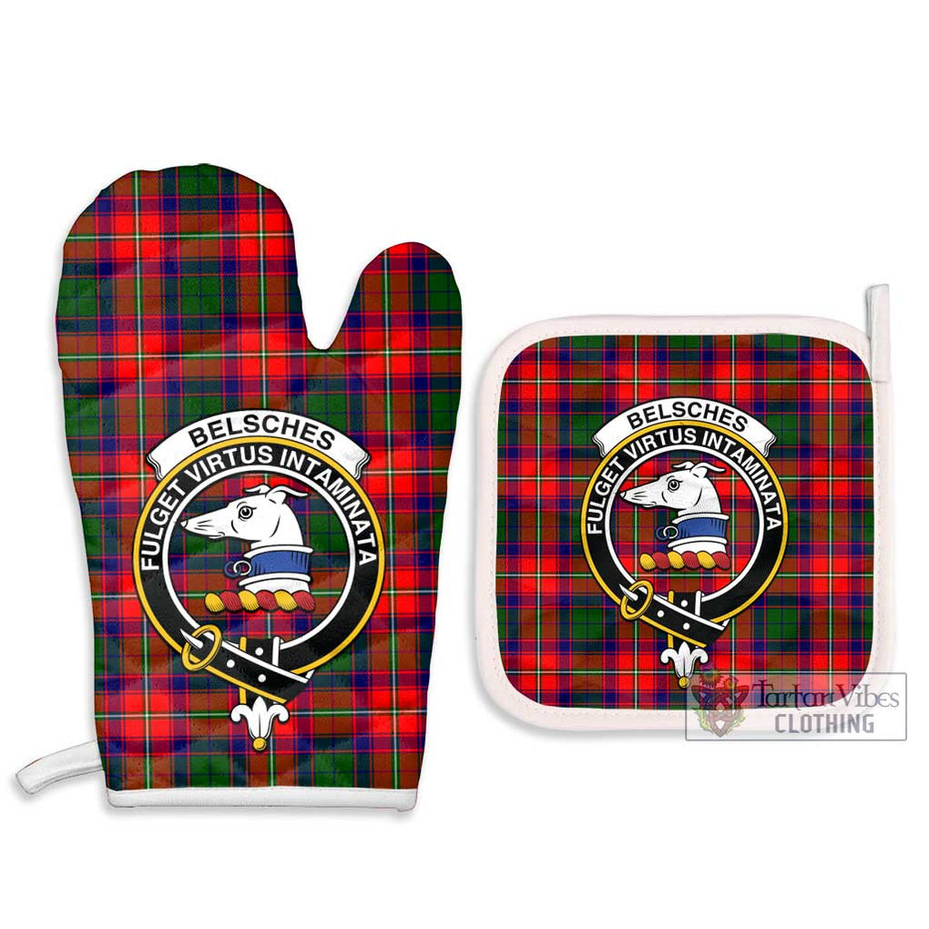 Belsches Tartan Combo Oven Mitt & Pot-Holder with Family Crest - Tartan Vibes Clothing