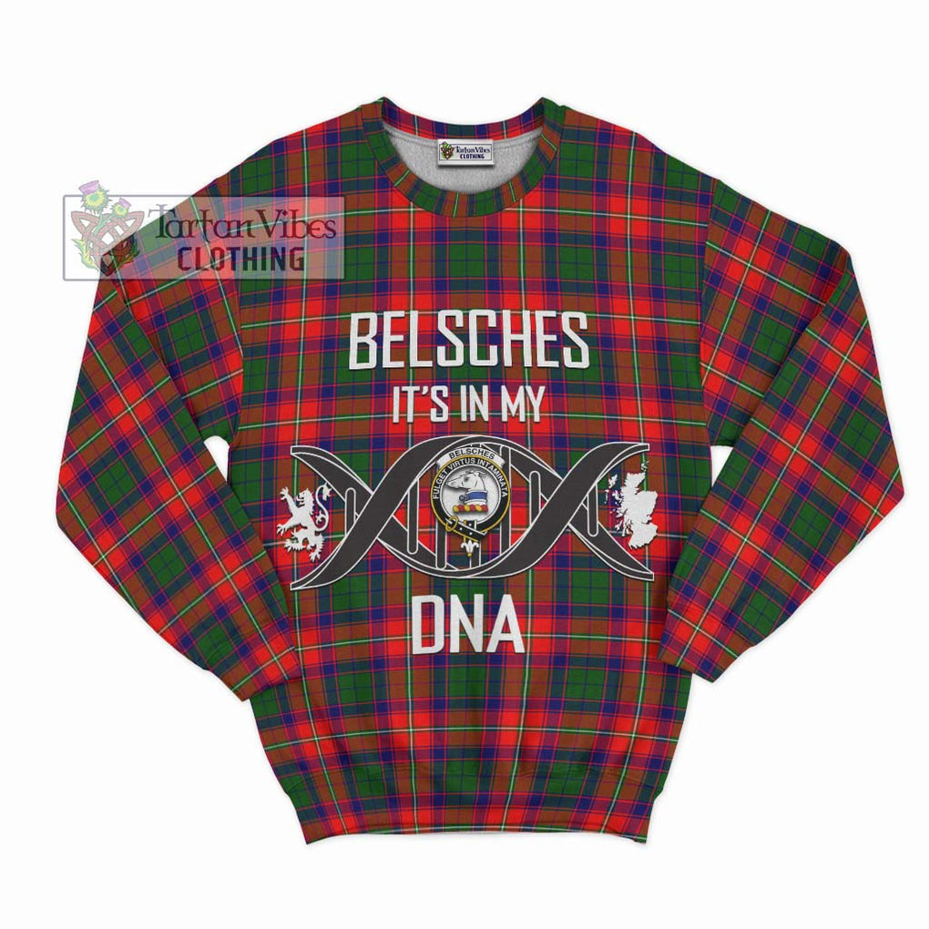 Belsches Tartan Sweatshirt with Family Crest DNA In Me Style - Tartan Vibes Clothing