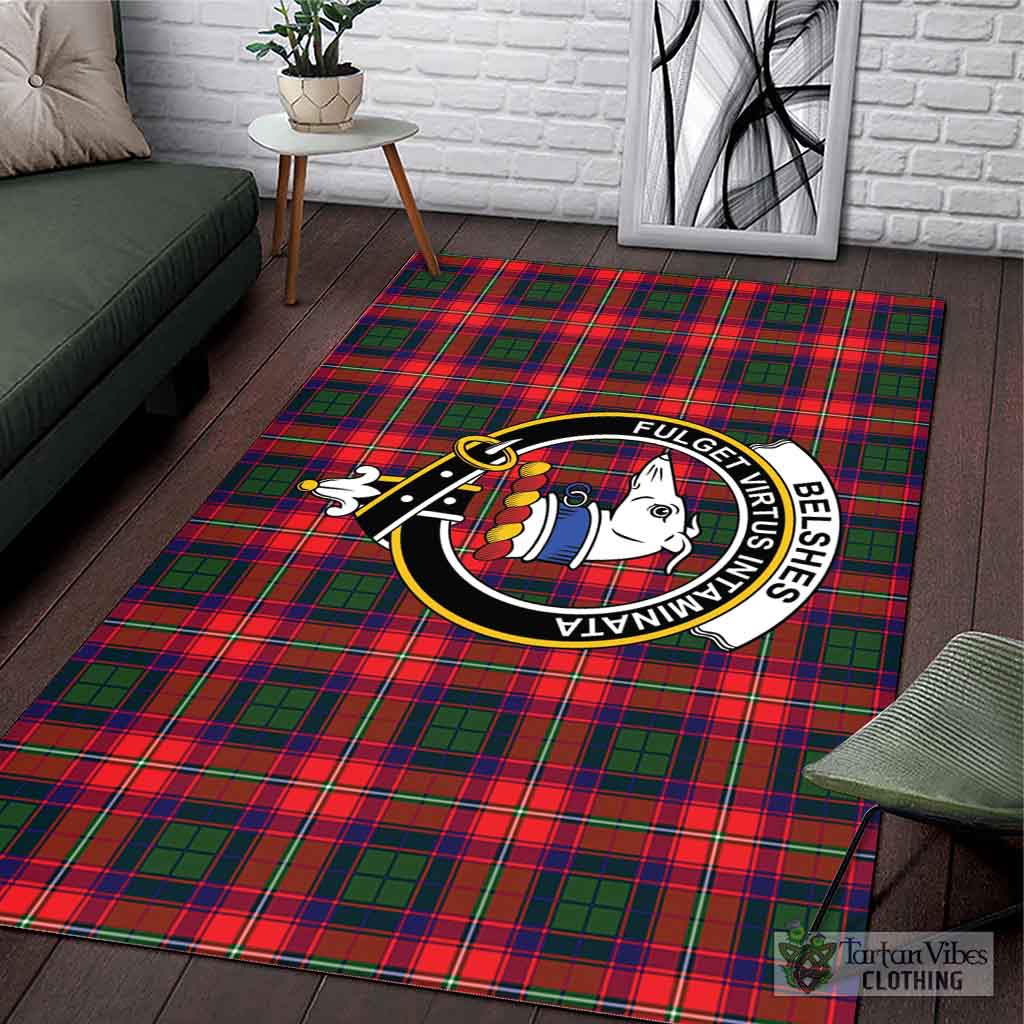 Belshes Tartan Area Rug with Family Crest L 59*86 inch (150x220 cm) - Tartan Vibes Clothing