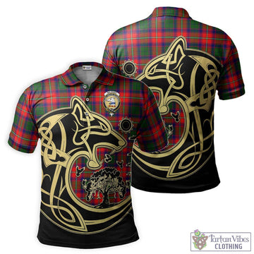 Belshes Tartan Polo Shirt with Family Crest Celtic Wolf Style Kid - Tartan Vibes Clothing