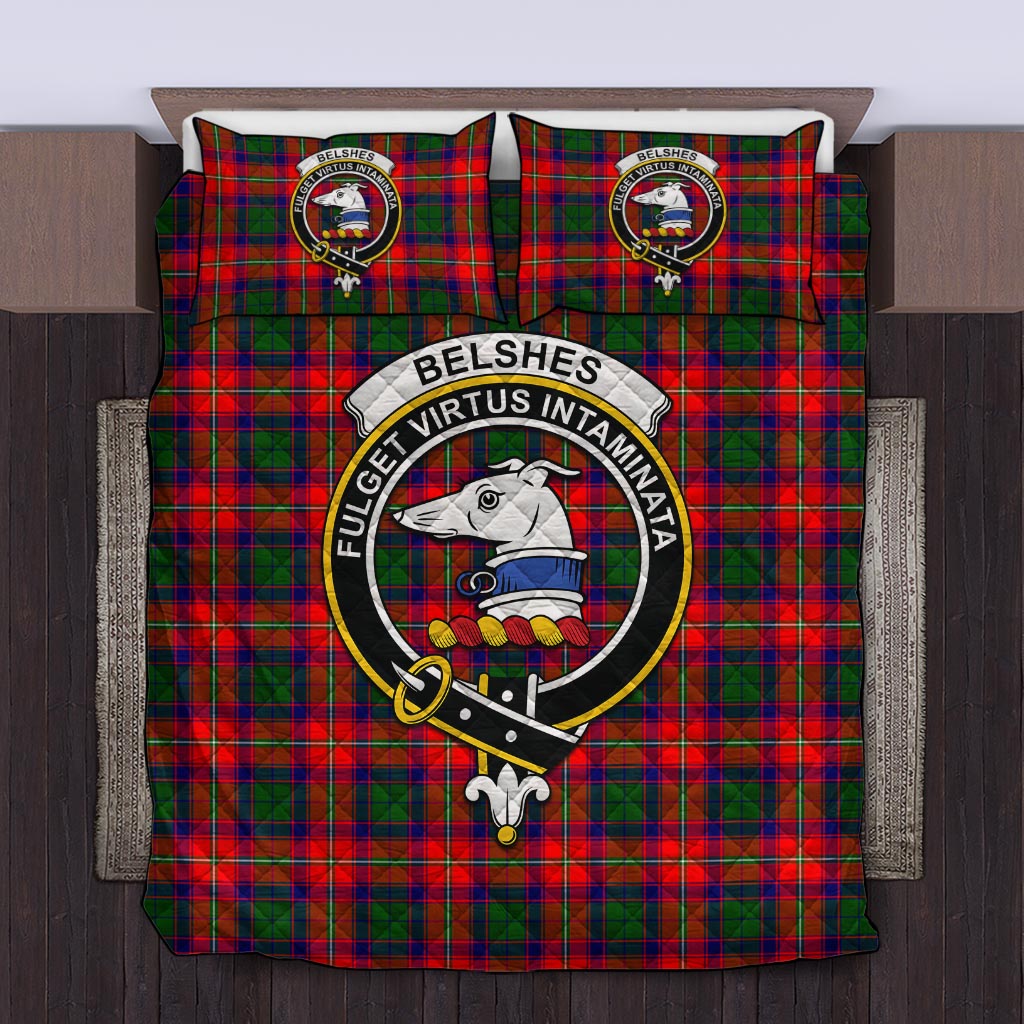 Belshes Tartan Quilt Bed Set with Family Crest King - Tartan Vibes Clothing