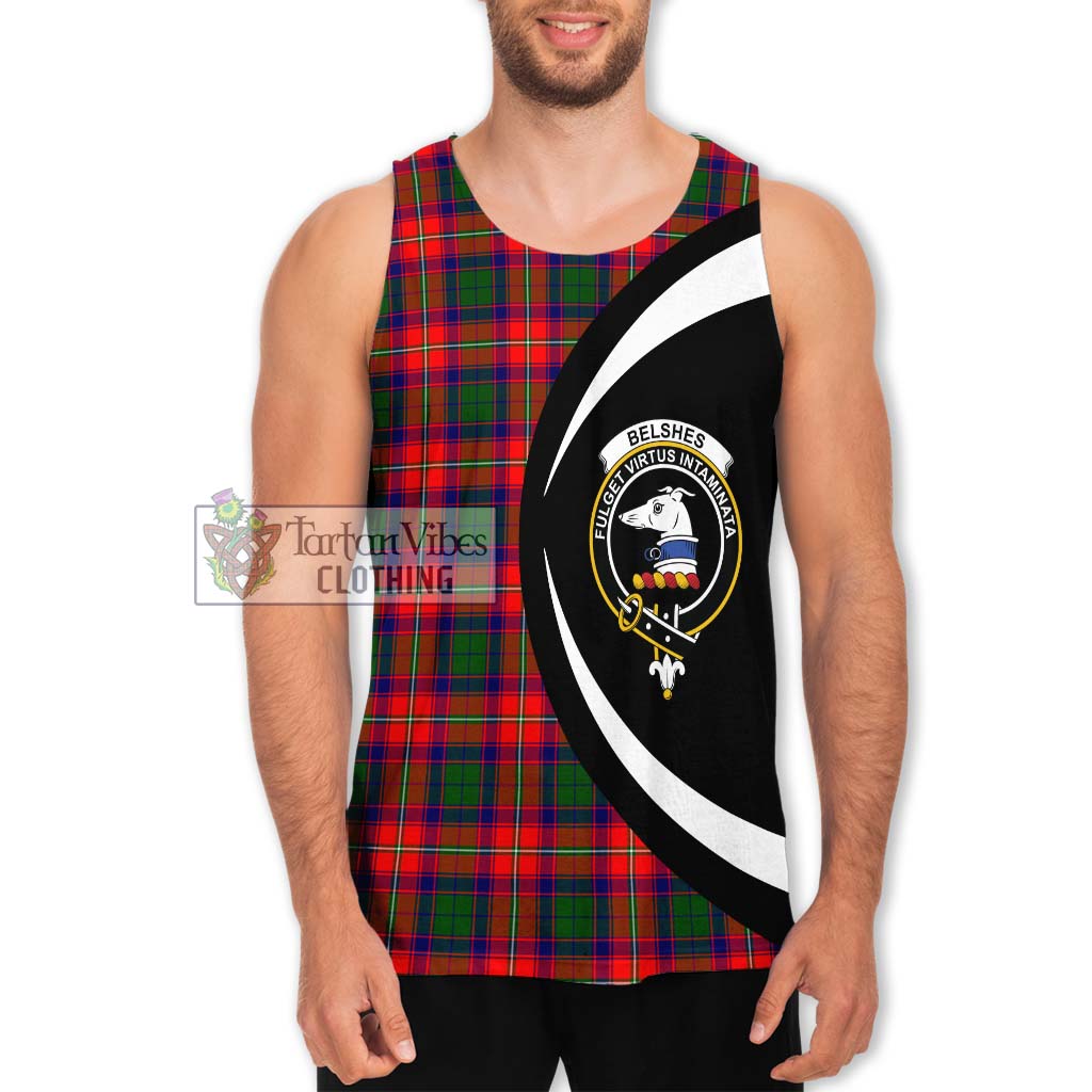 Belshes Tartan Men's Tank Top with Family Crest Circle Style Men - Tartan Vibes Clothing