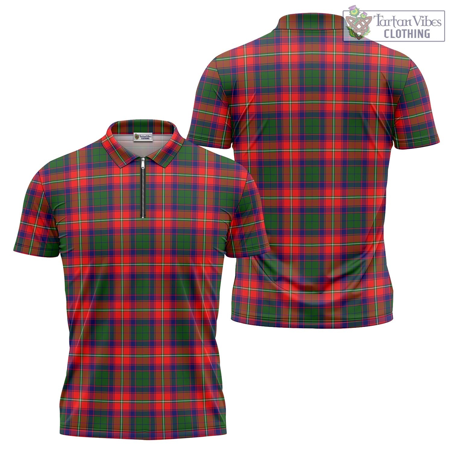 Belshes Tartan Zipper Polo Shirt Unisex - Tartan Vibes Clothing
