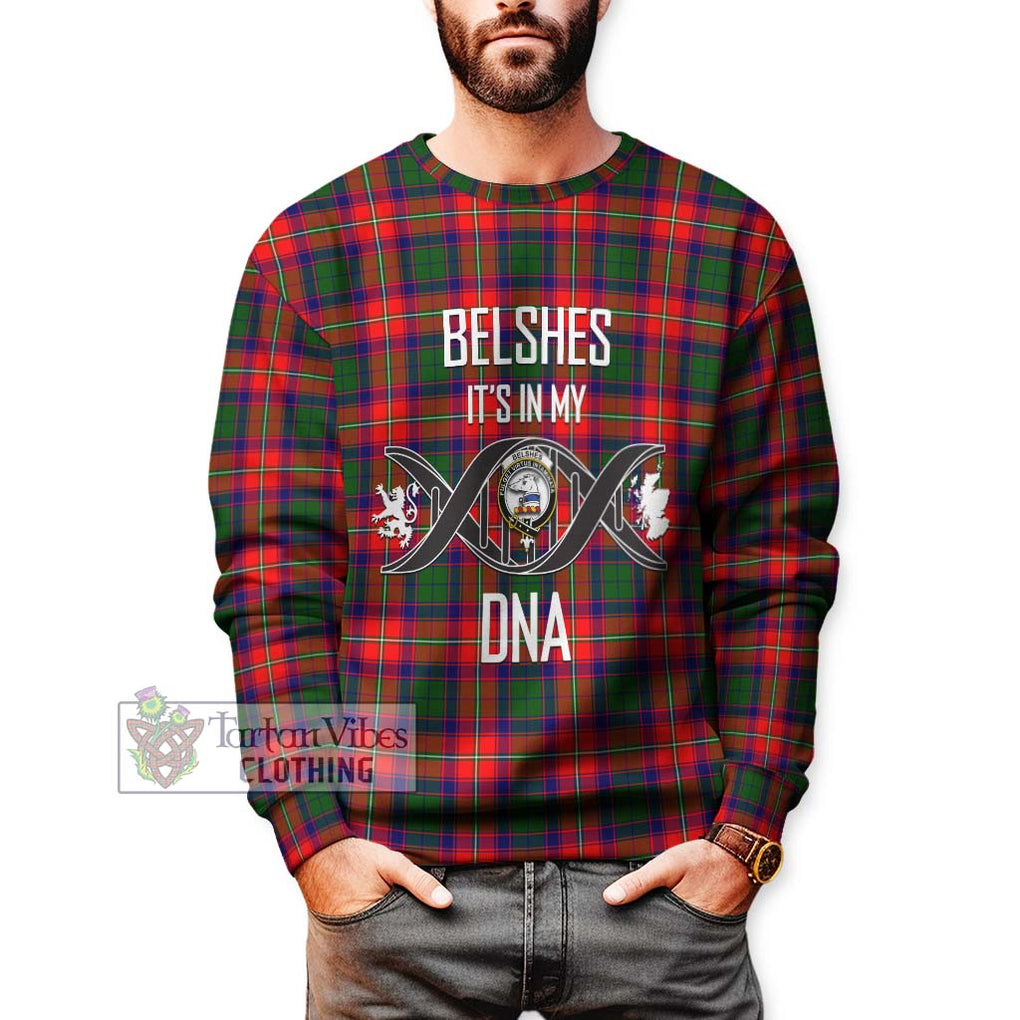 Belshes Tartan Sweatshirt with Family Crest DNA In Me Style Unisex - Tartan Vibes Clothing