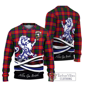 Belshes Tartan Ugly Sweater with Alba Gu Brath Regal Lion Emblem Unisex - Tartan Vibes Clothing