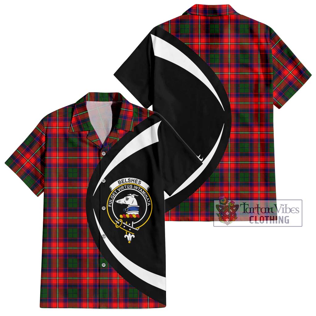 Belshes Tartan Hawaiian Shirt with Family Crest Circle Style Kid - Tartan Vibes Clothing